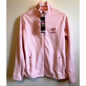 Green Bay Packers Pink Fleece Zip-Up NWT